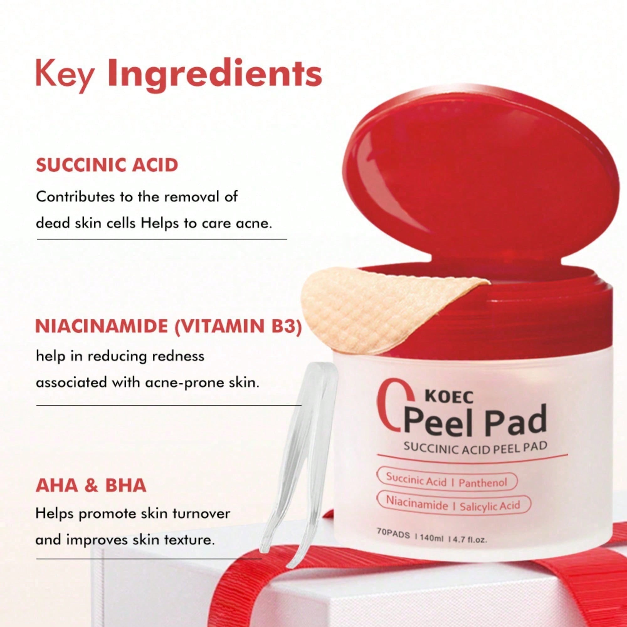 トナーパッド レッドサクシニン酸パンテノール配合 フェイシャ - Skincare Non Comedogenic のレビューと価格
